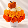 Fall Preserved Rose Arrangement – 38 Roses & Pumpkin